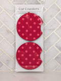 Polka Dot Holiday Car Coasters