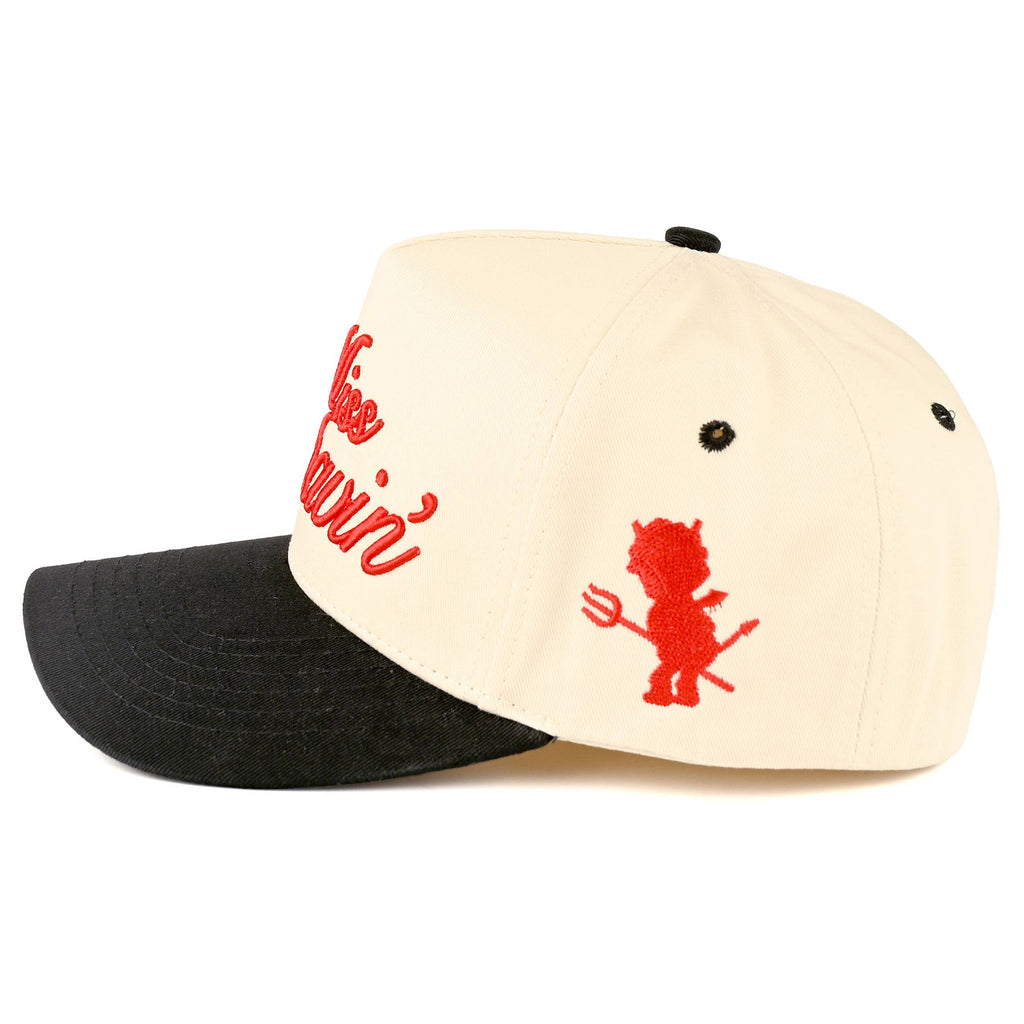 MISS BEHAVIN Letter Embroidered Trucker Cap
