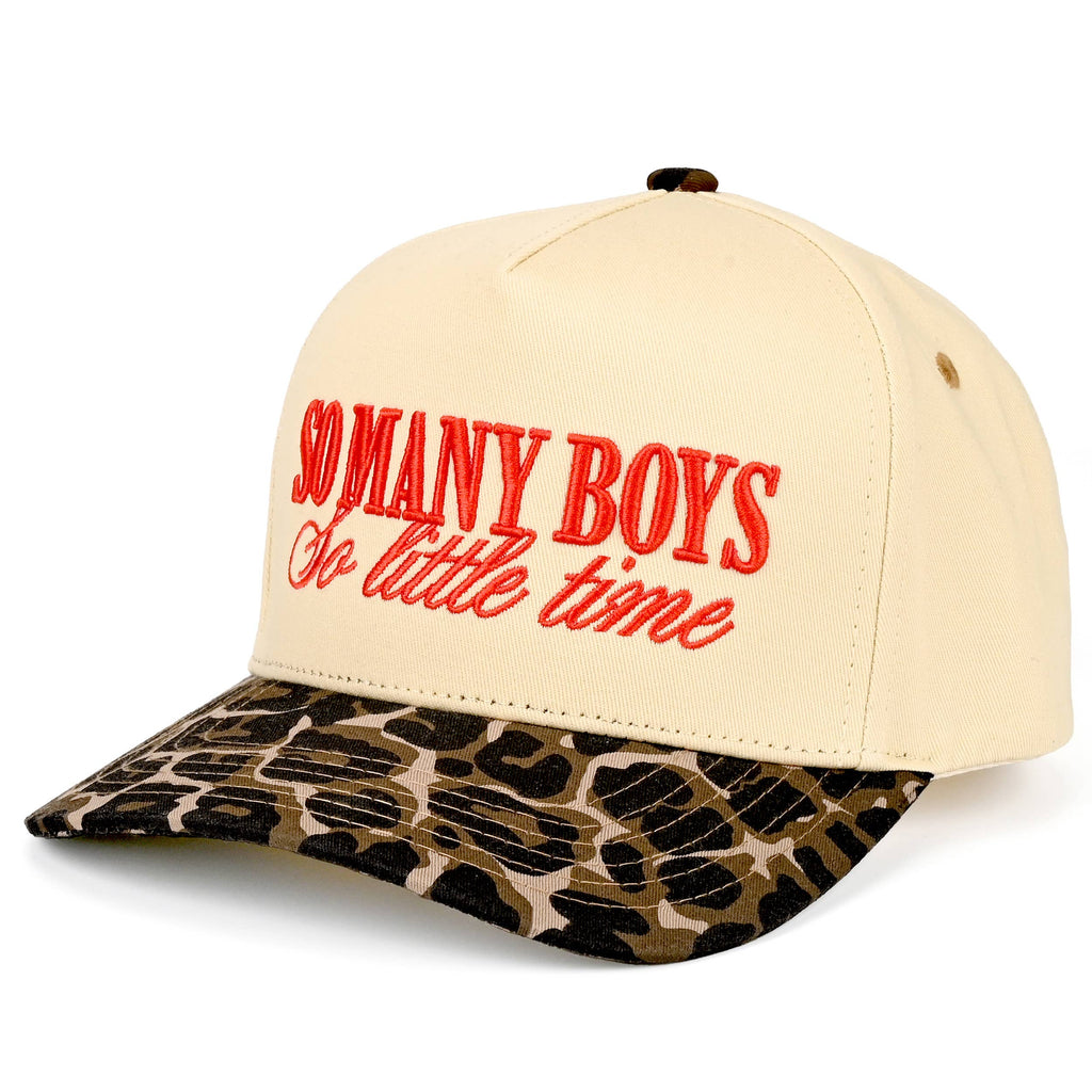 SO MANY BOYS SO LITTLE TIME Letter Two Tone Trucker Hat