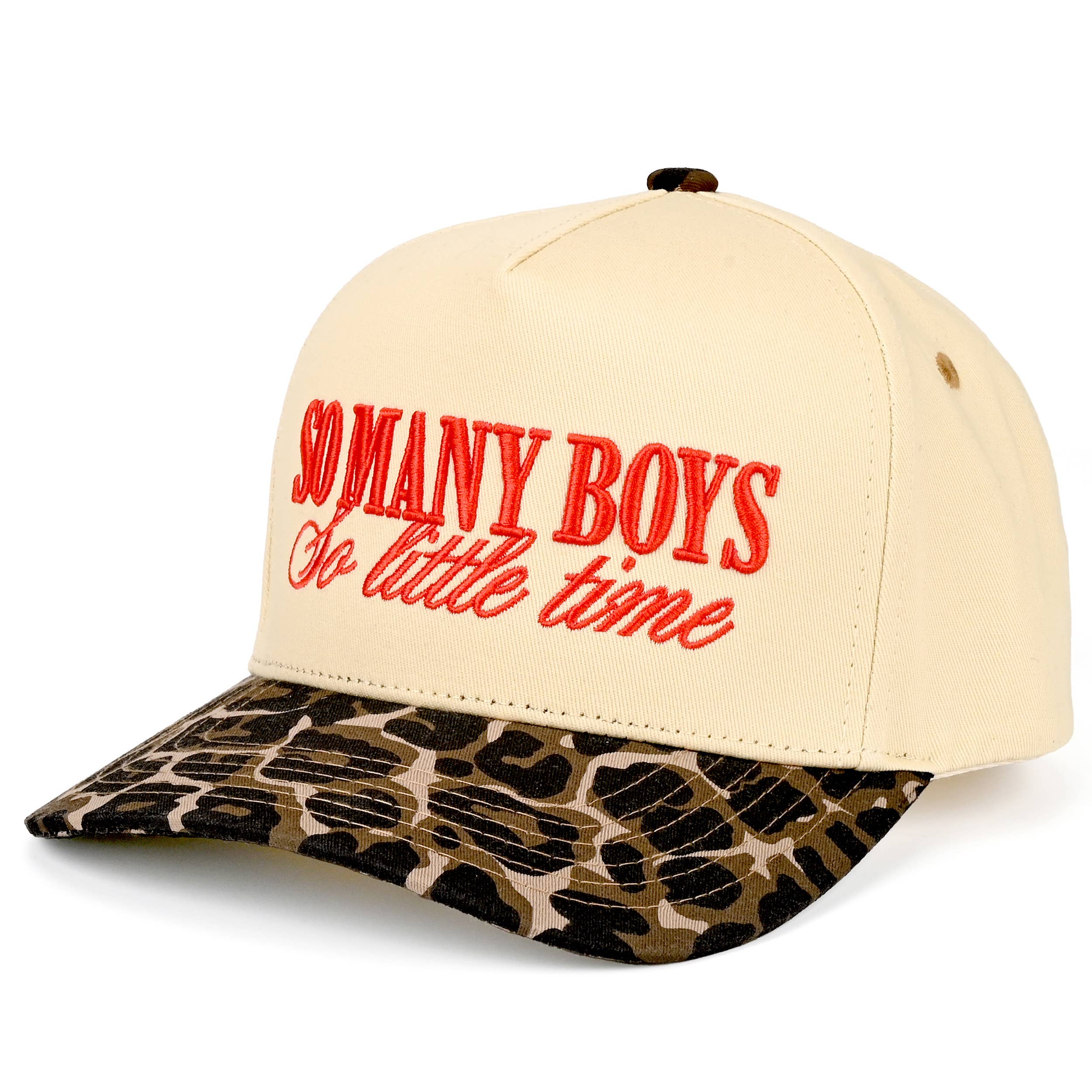 SO MANY BOYS SO LITTLE TIME Letter Two Tone Trucker Hat