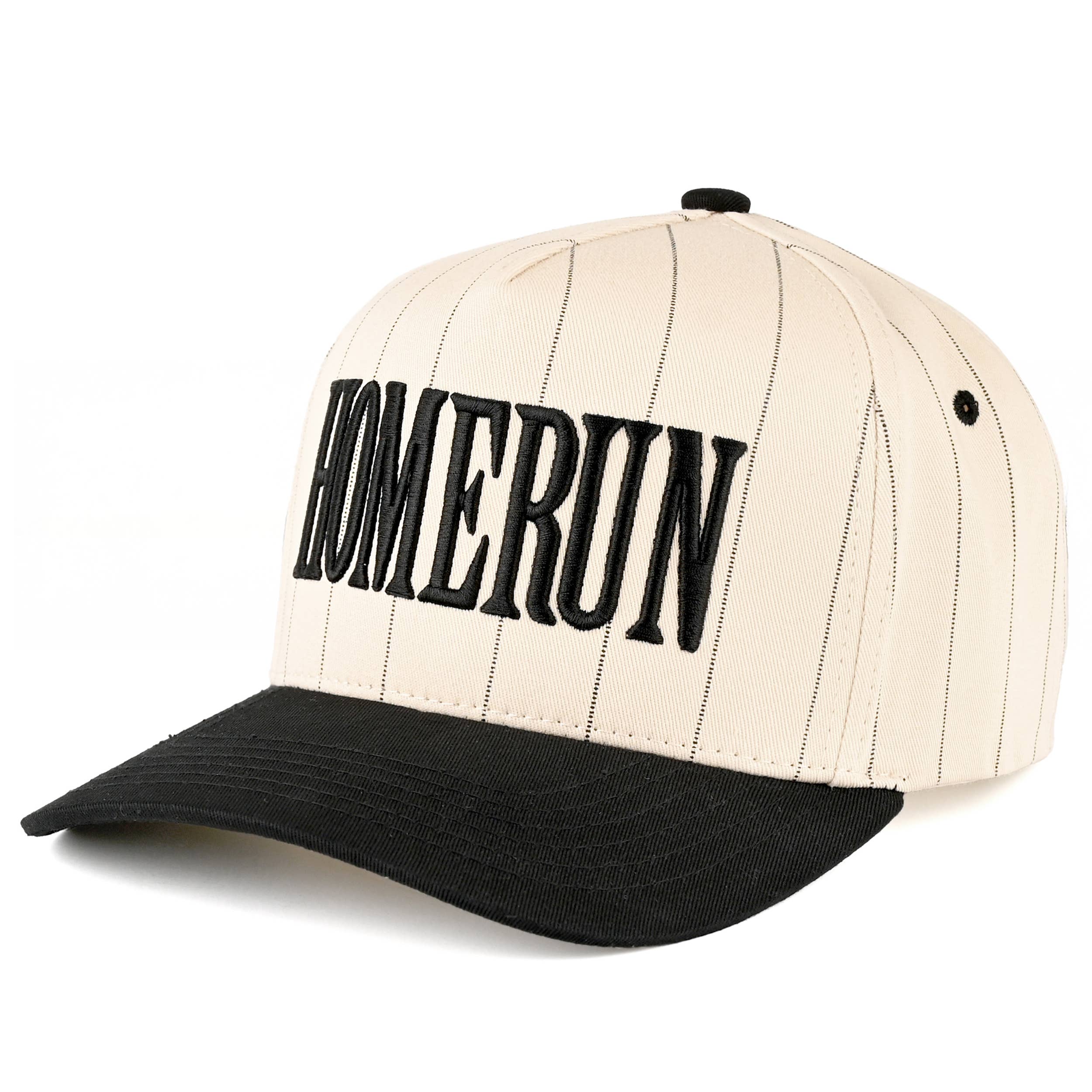 HOME RUN Letter Stripe Two Tone Trucker Cap