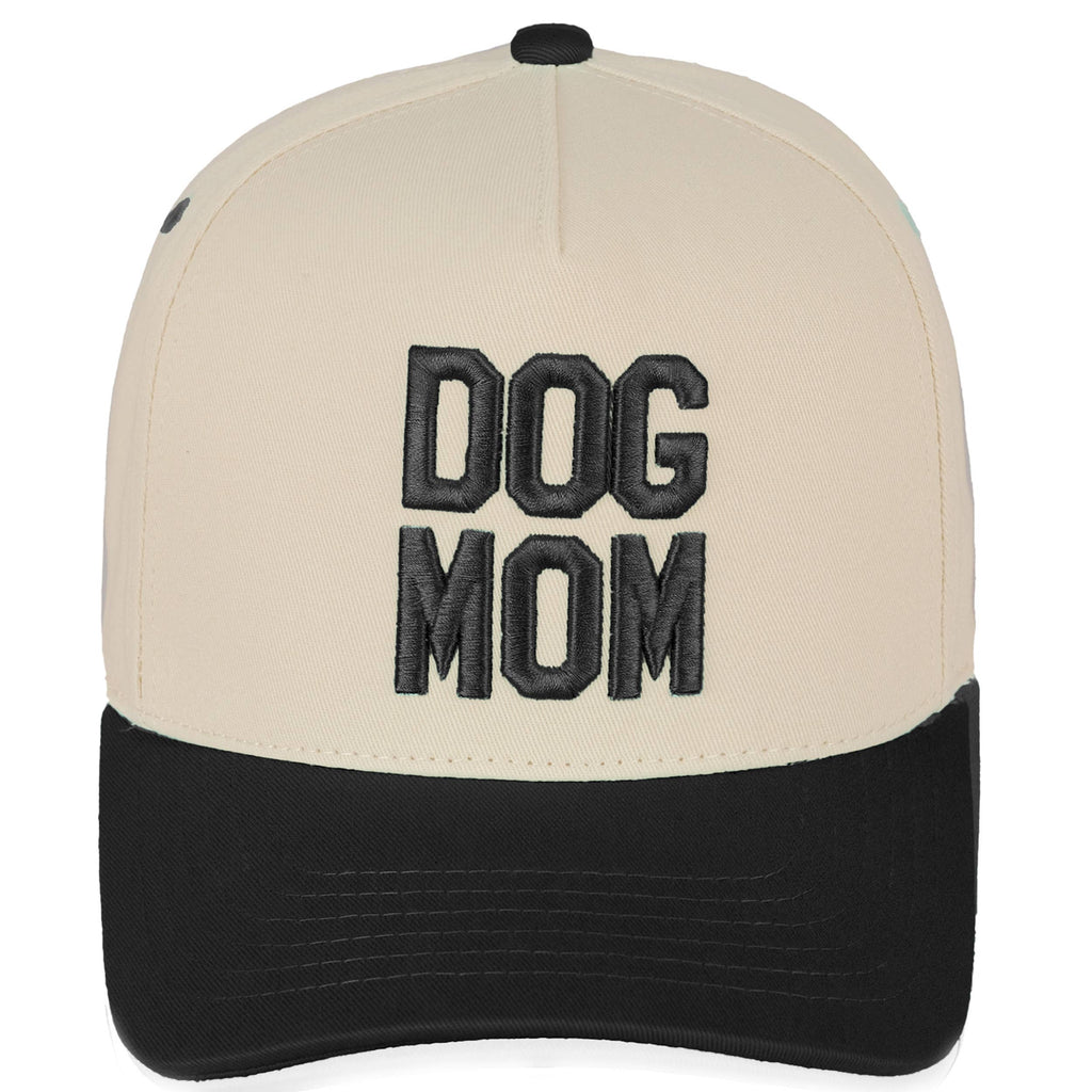 DOG MOM Embroidered Two Tone Trucker Cap