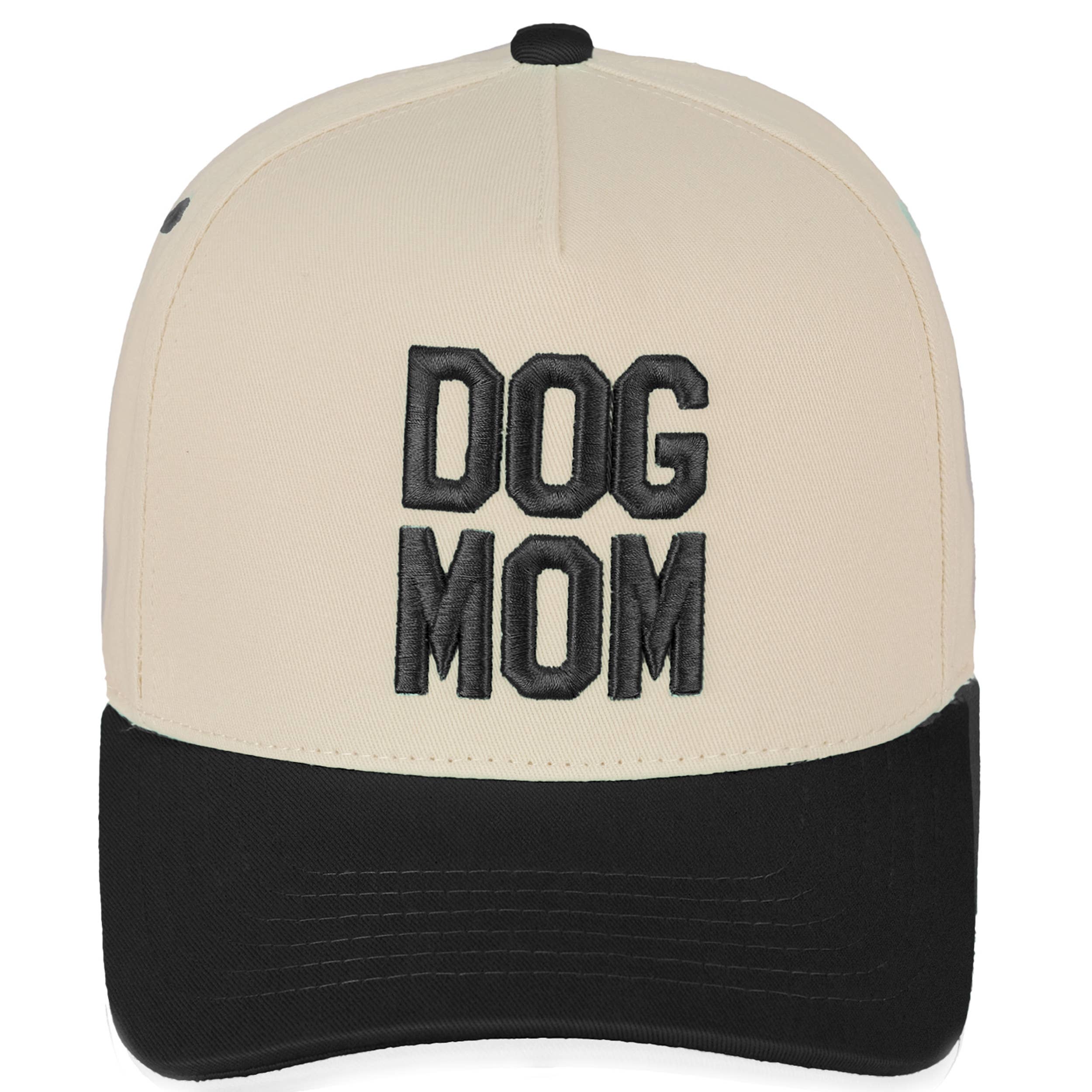 DOG MOM Embroidered Two Tone Trucker Cap