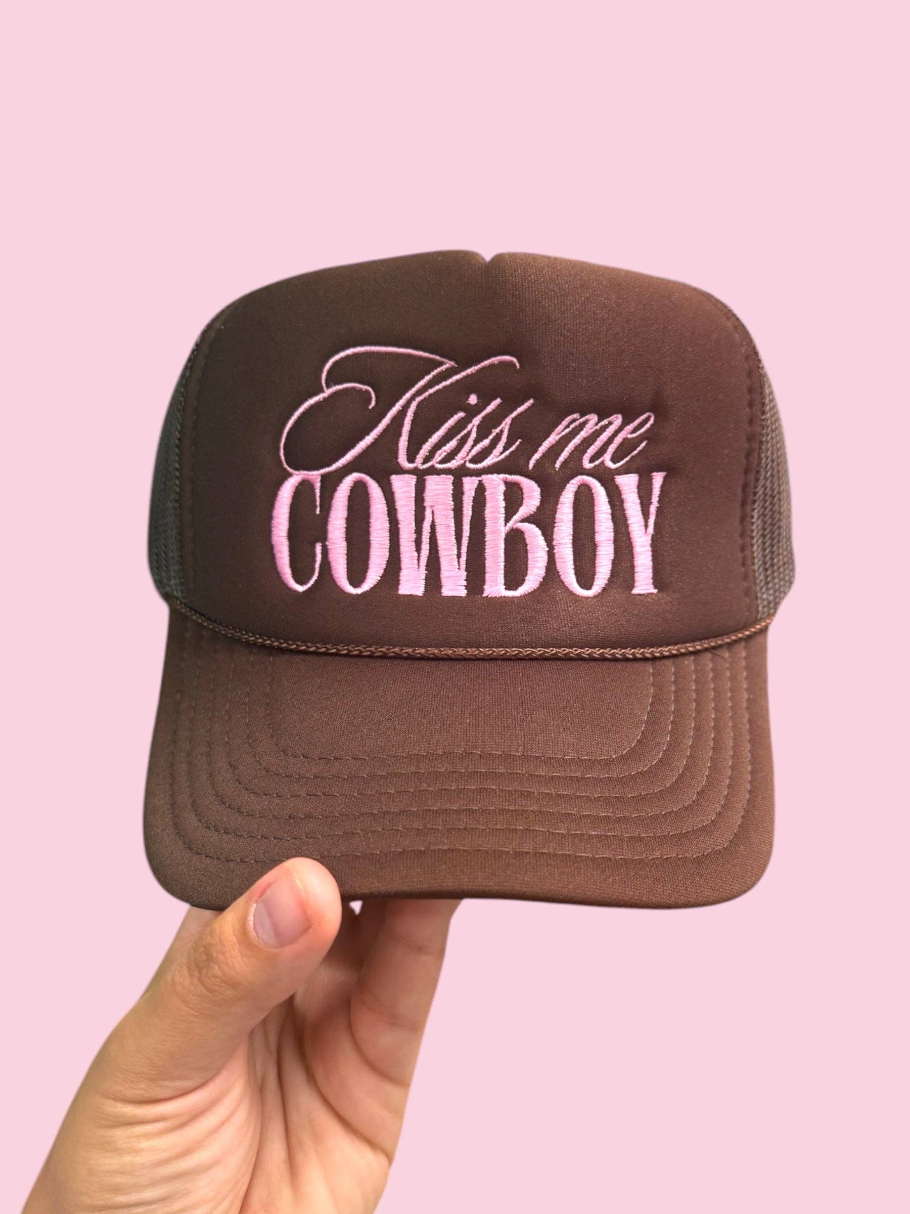 Kiss me cowboy Trucker Hat - Brown