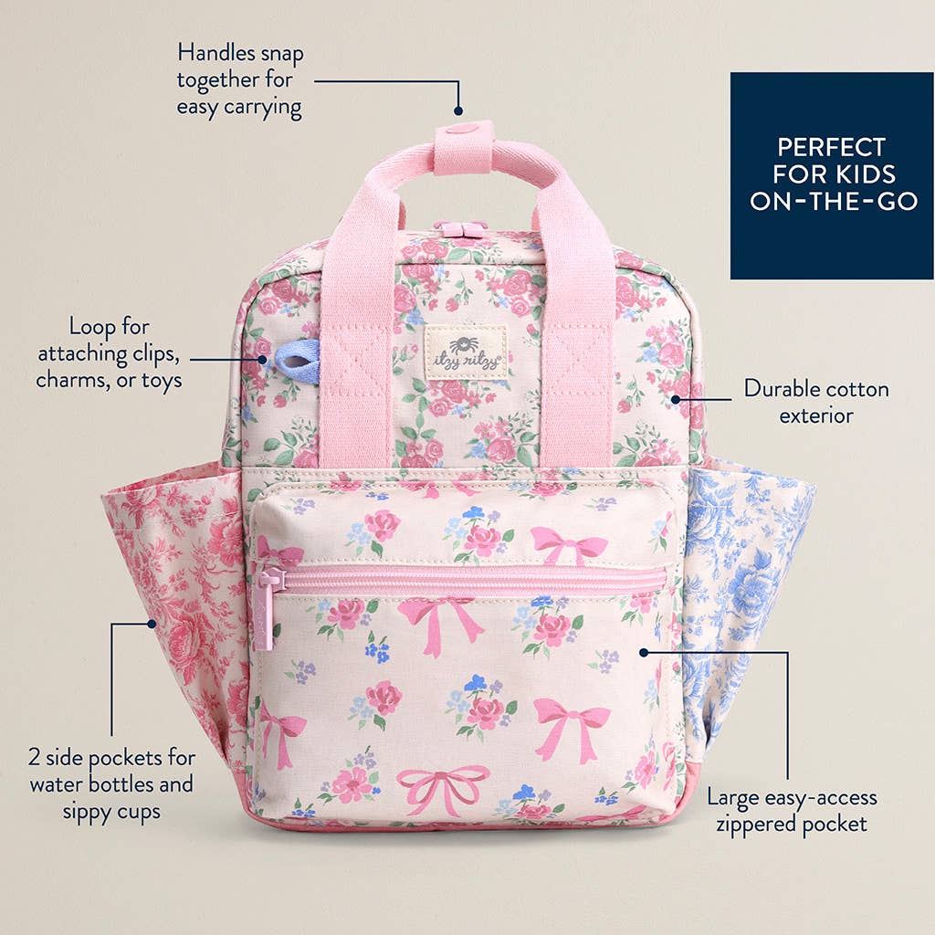 Itzy Bitzy Backpack - Ribbons + Roses