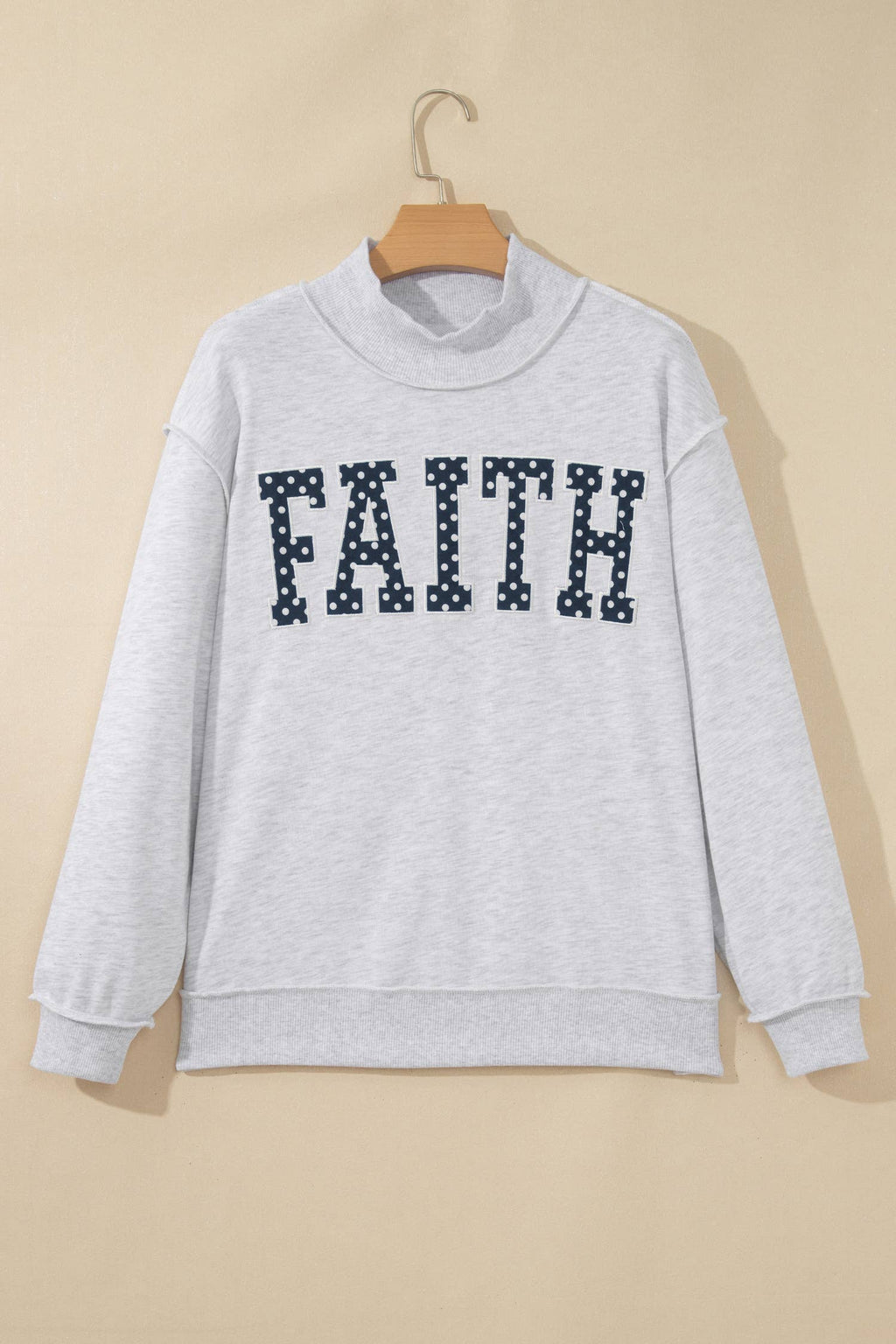 Faith Mock Neck Polka Dot