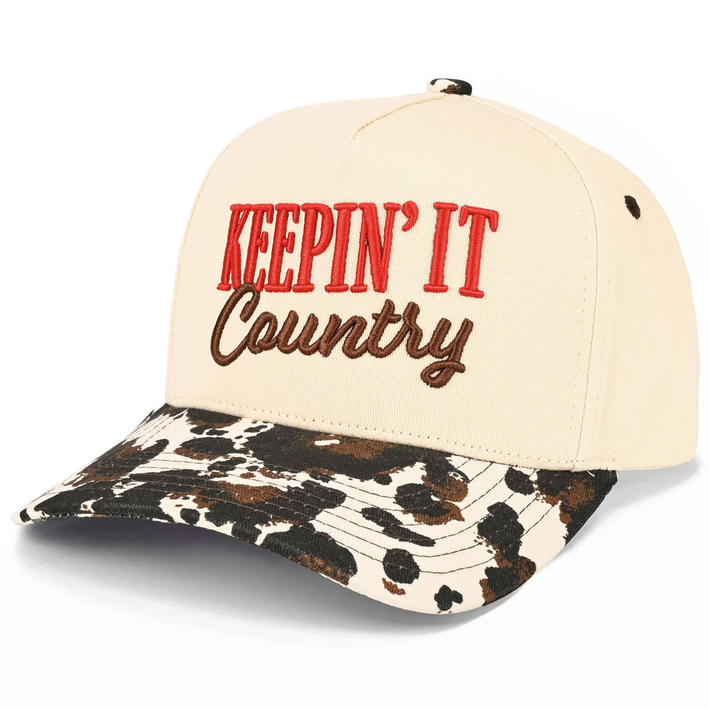 KEEPIN' IT COUNTRY Letter Two Tone Trucker Hat