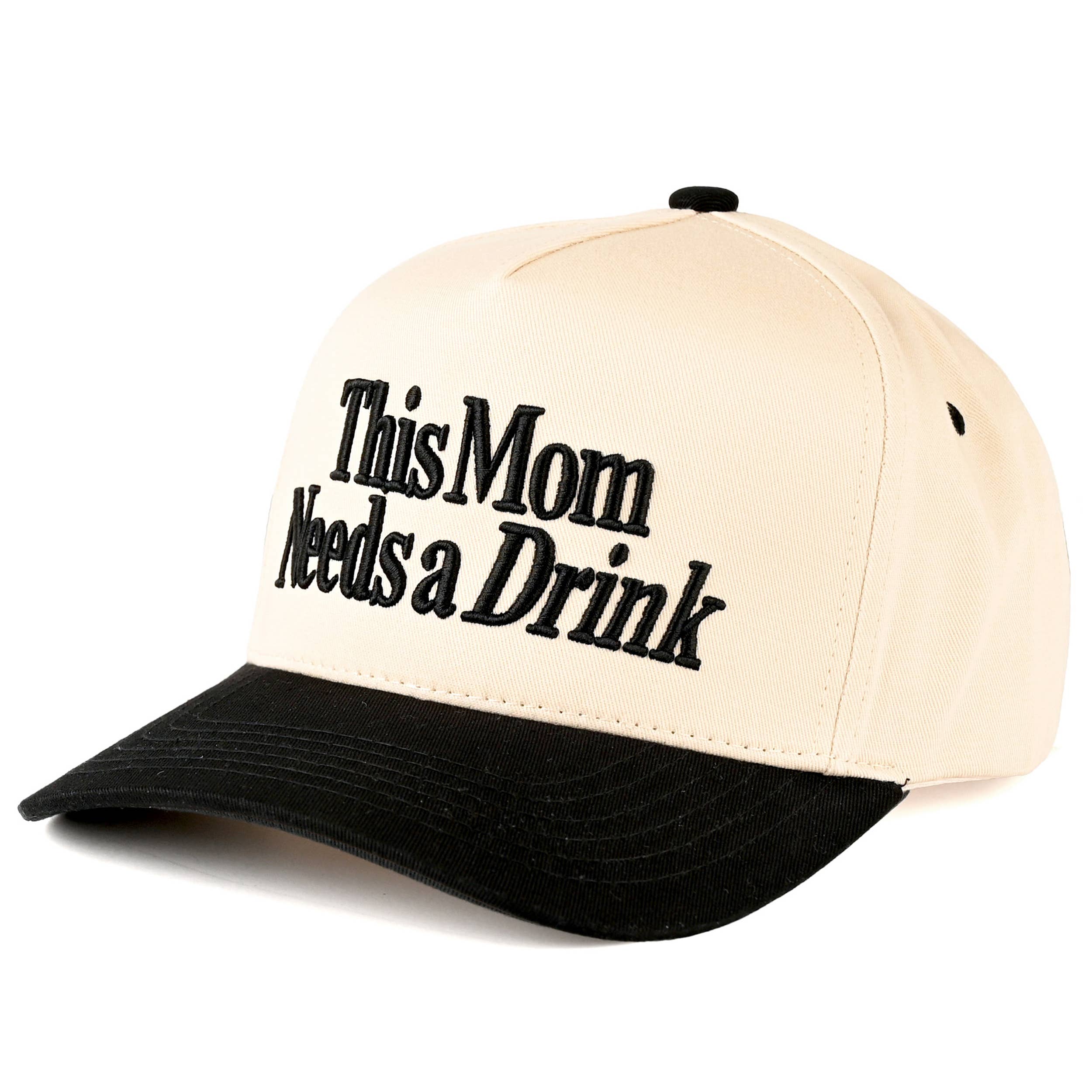 THIS MOM NEEDS A DRINK Letter Trucker Cap