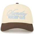 SUNDAY WORSHIP CLUB Letter on Two Tone Trucker Hat