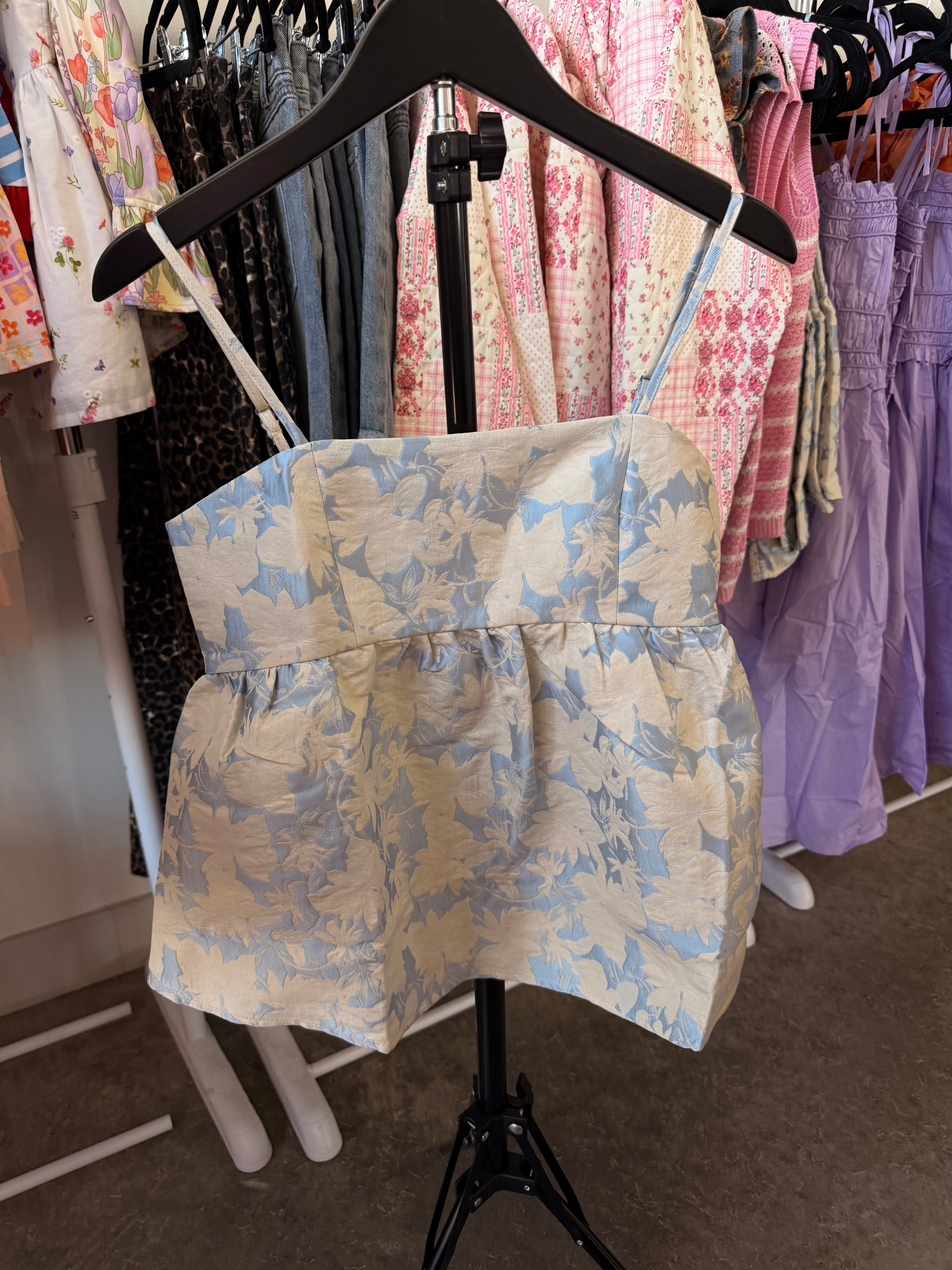 Blue Floral Top