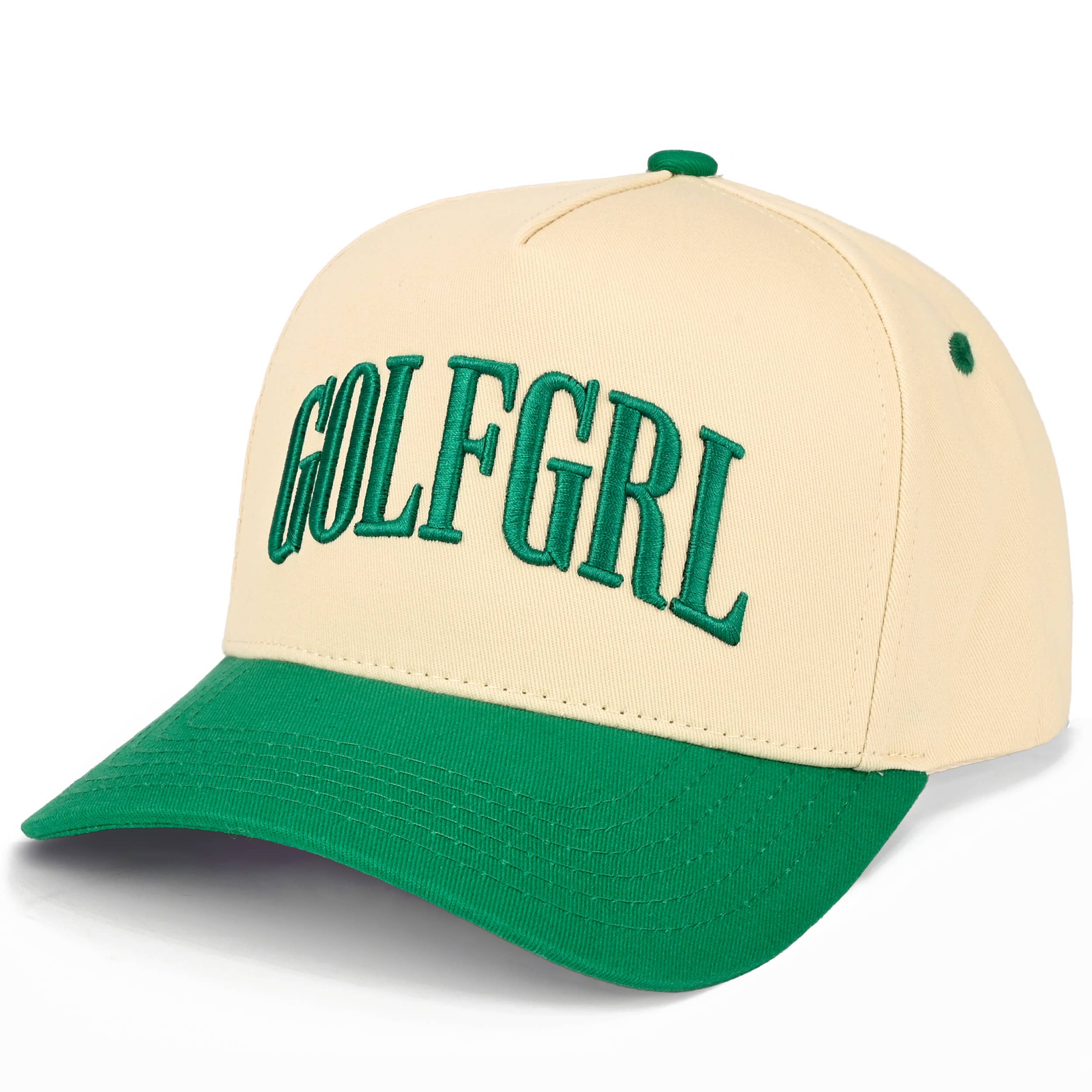 GOLFGRL Letter Embroidered on Two Tone Trucker Hat