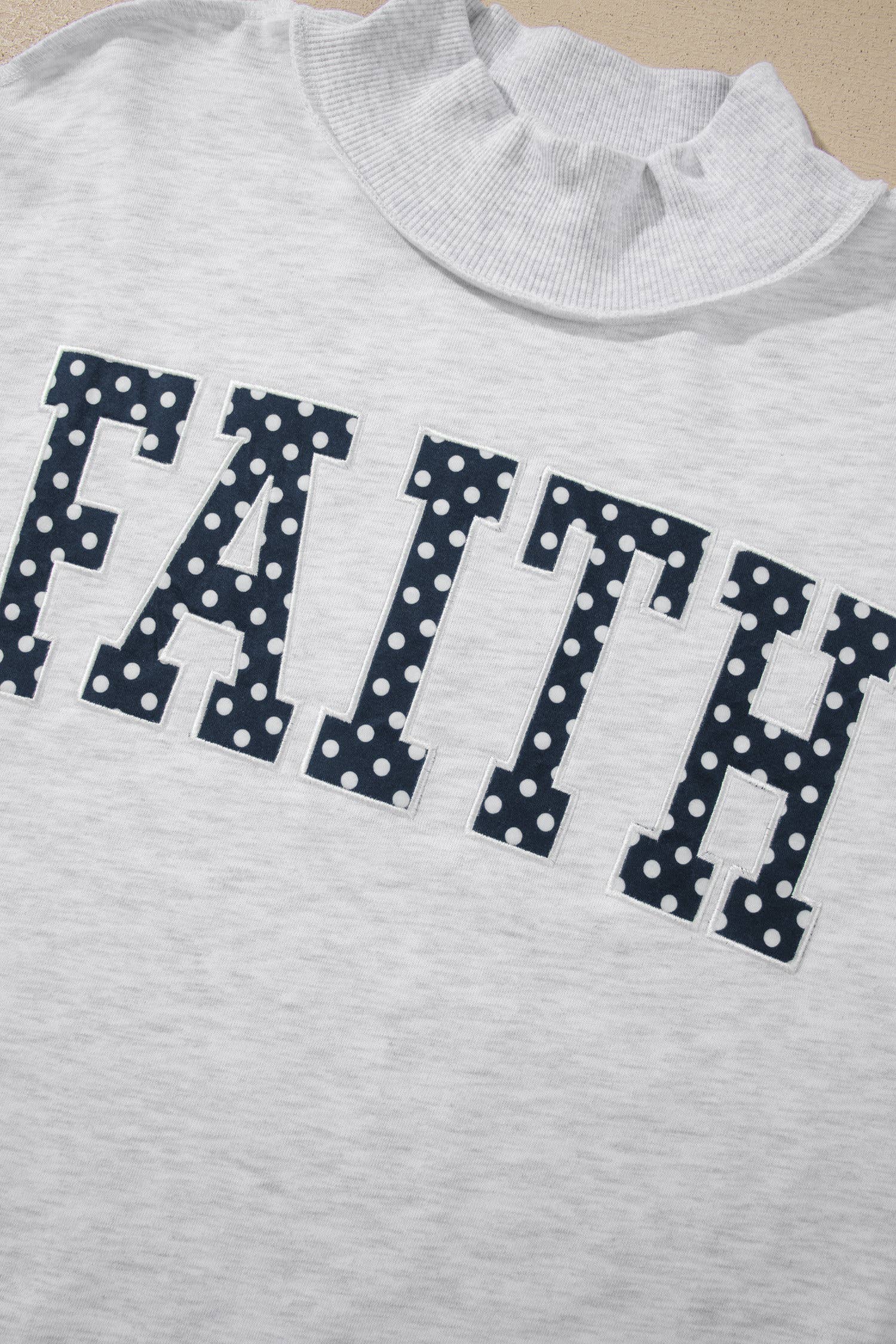 Faith Mock Neck Polka Dot