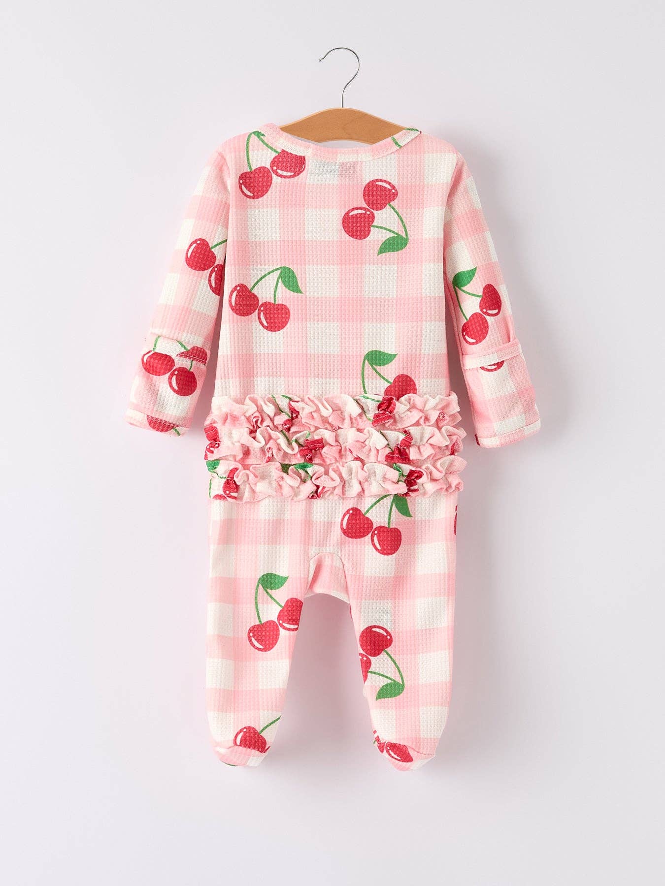 Cherry Plaid Girls' Romper