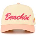 BEACHIN' Letter Embroidered on Two Tone Trucker Hat