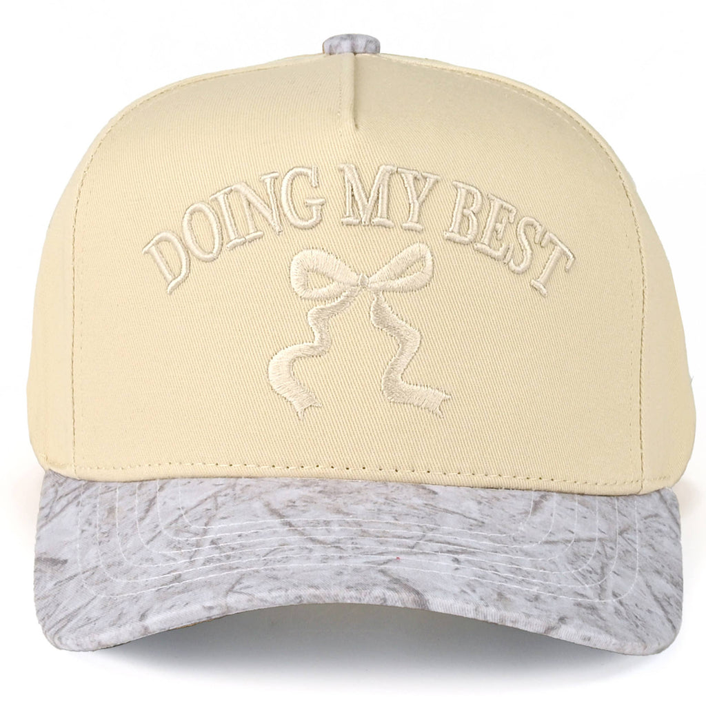 DOING MY BEST Letter with Ribbon Trucker Cap