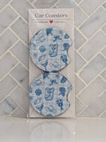 Coastal Cowgirl Blue Car Coasters