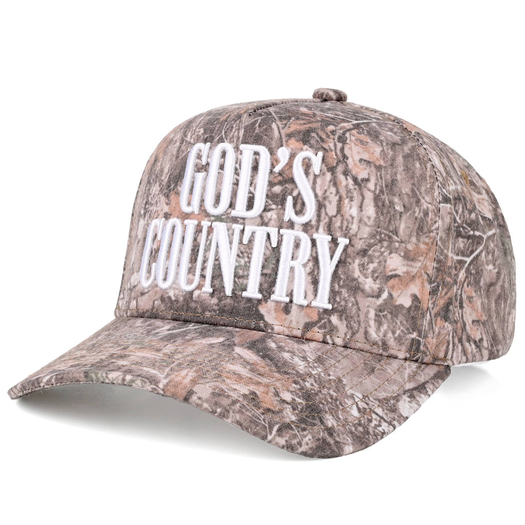 GOD'S COUNTRY Letter on Two Tone Trucker Hat