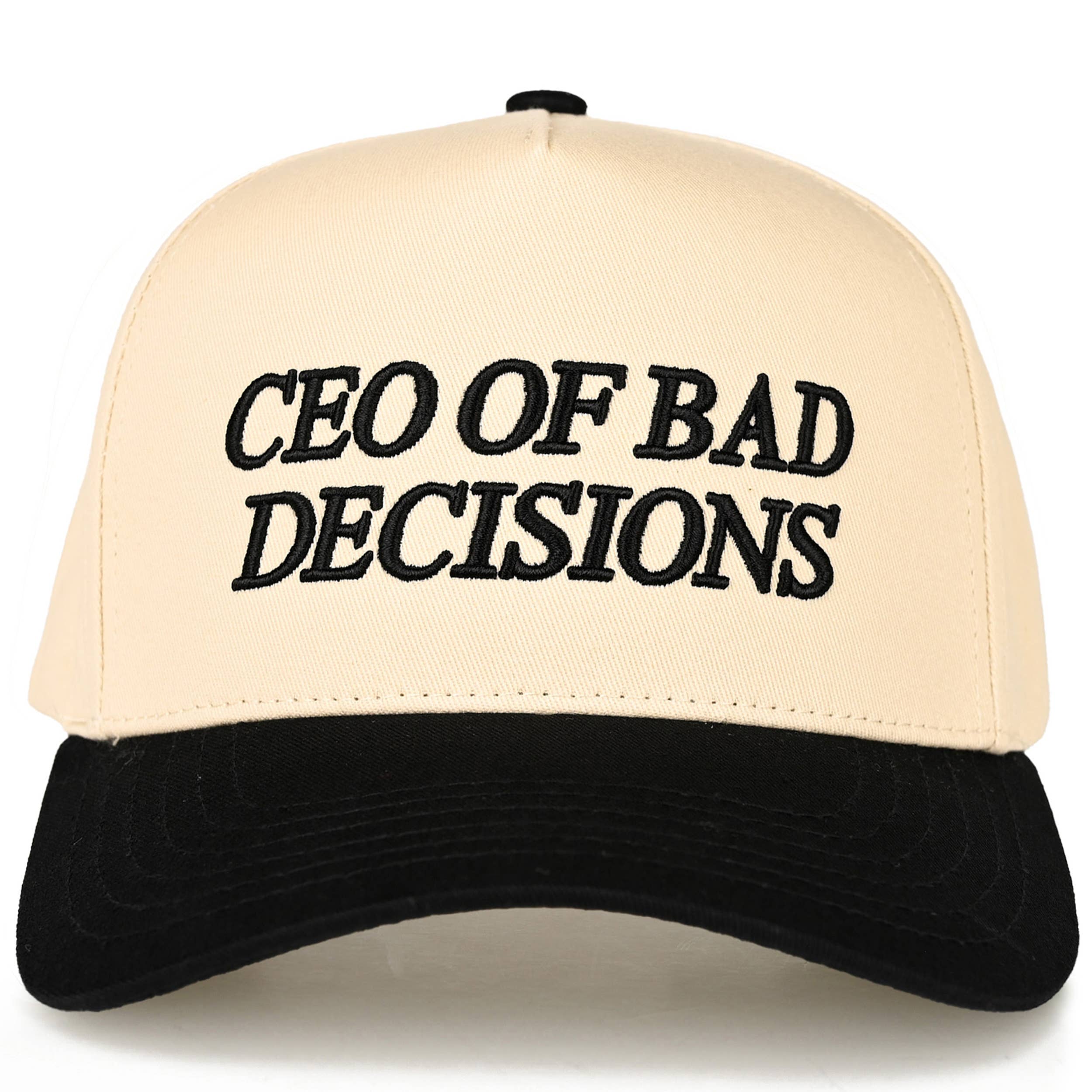 CEO OF BAD DECISIONS Letter Two Tone Trucker Hat