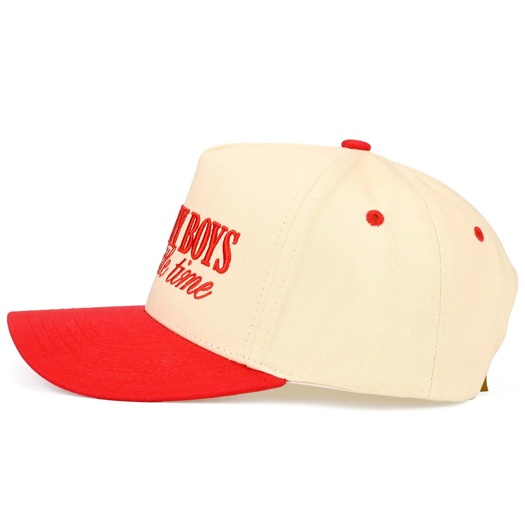 SO MANY BOYS SO LITTLE TIME Letter Two Tone Trucker Hat