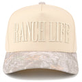 RANCH LIFE Letter Embroidered Two Tone Trucker Hat