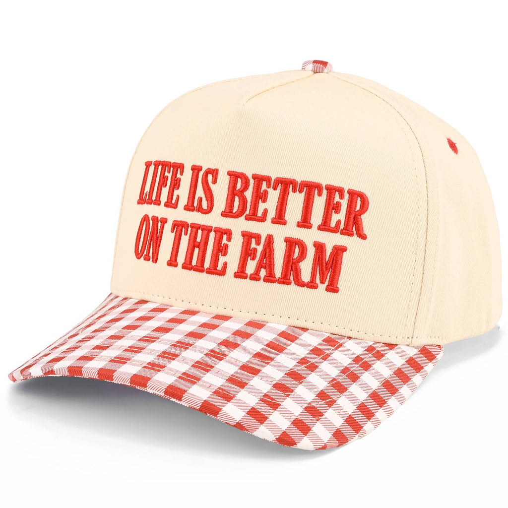 LIFE IS BETTER ON THE FARM Letter Two Tone Trucker Hat