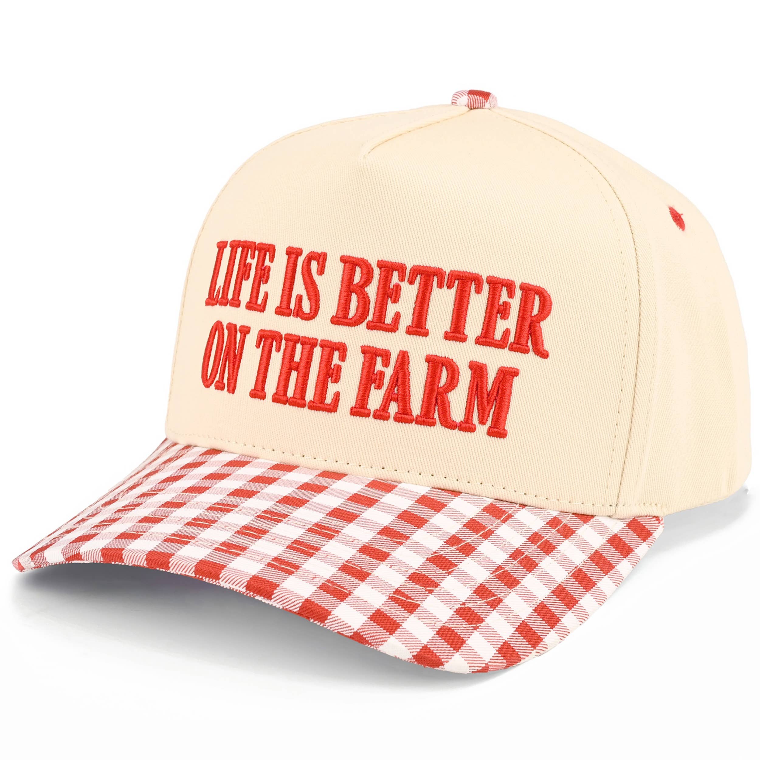 LIFE IS BETTER ON THE FARM Letter Two Tone Trucker Hat