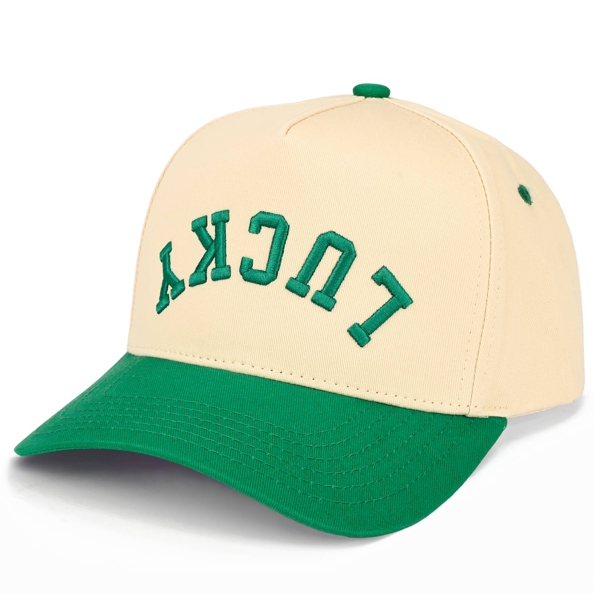 LUCKY Letter Embroidered on Two Tone Trucker Hat