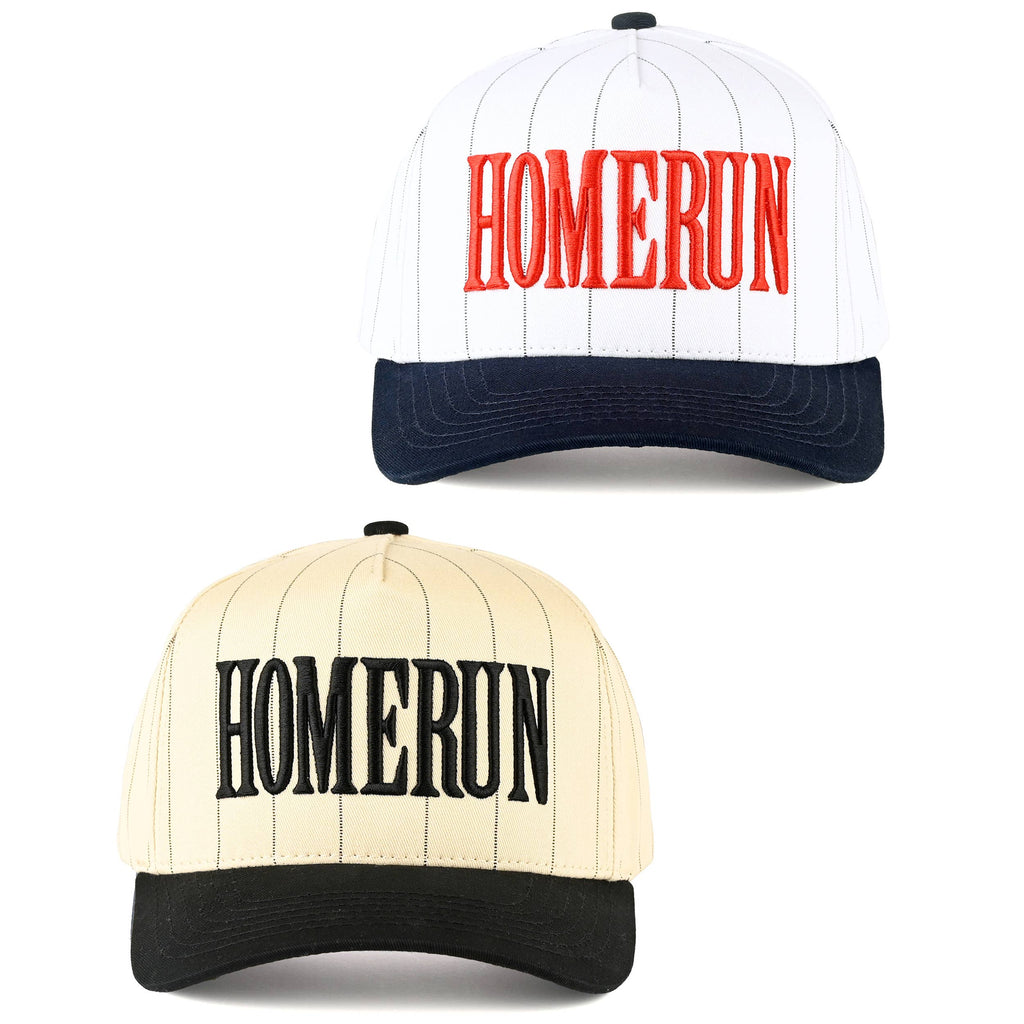 HOME RUN Letter Stripe Two Tone Trucker Cap