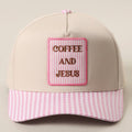 COFFE AND JESUS Gingham Trucker Hat