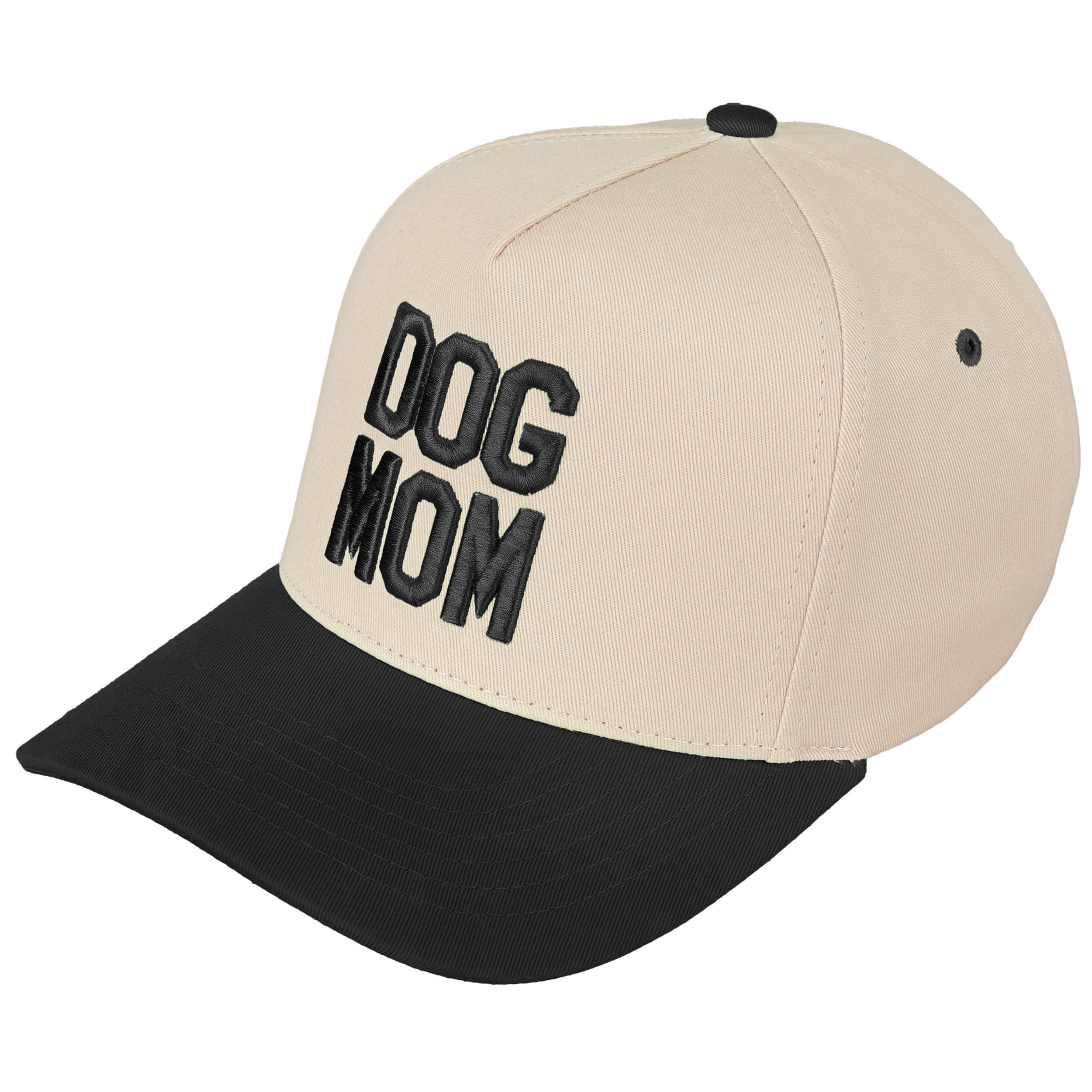 DOG MOM Embroidered Two Tone Trucker Cap