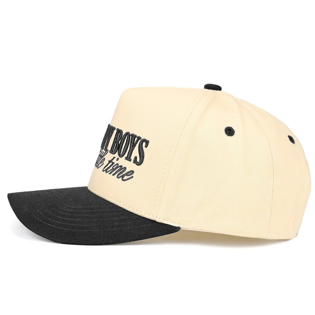 SO MANY BOYS SO LITTLE TIME Letter Two Tone Trucker Hat