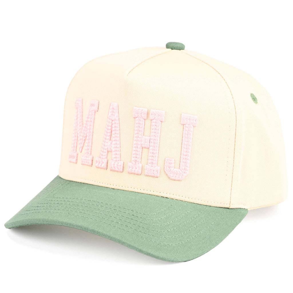 MAHJ Letter Embroidered Two Tone Trucker Hat