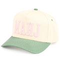 MAHJ Letter Embroidered Two Tone Trucker Hat