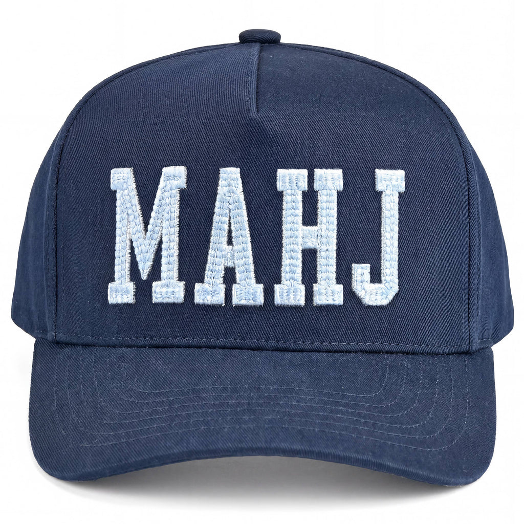 MAHJ Letter Embroidered Two Tone Trucker Hat