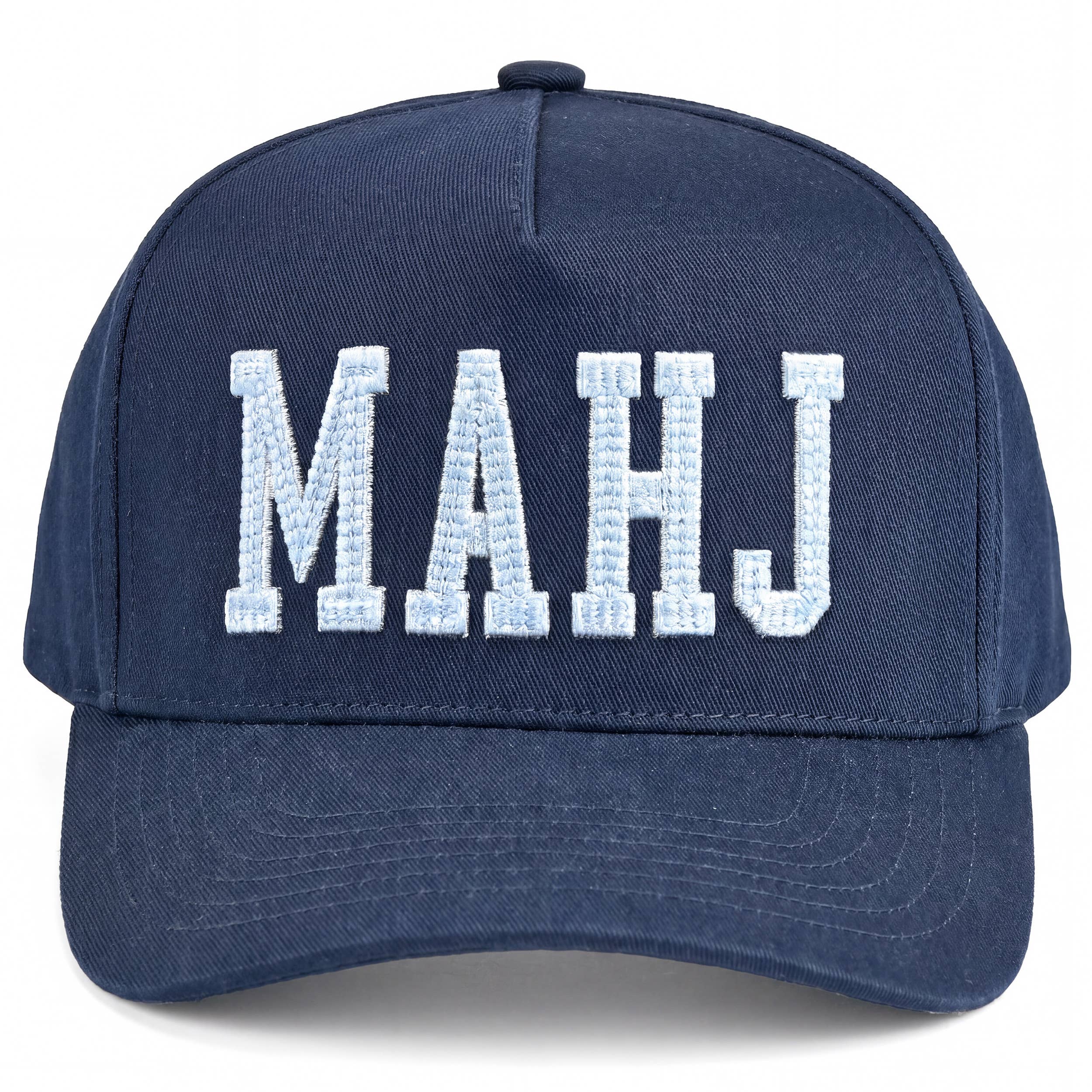 MAHJ Letter Embroidered Two Tone Trucker Hat