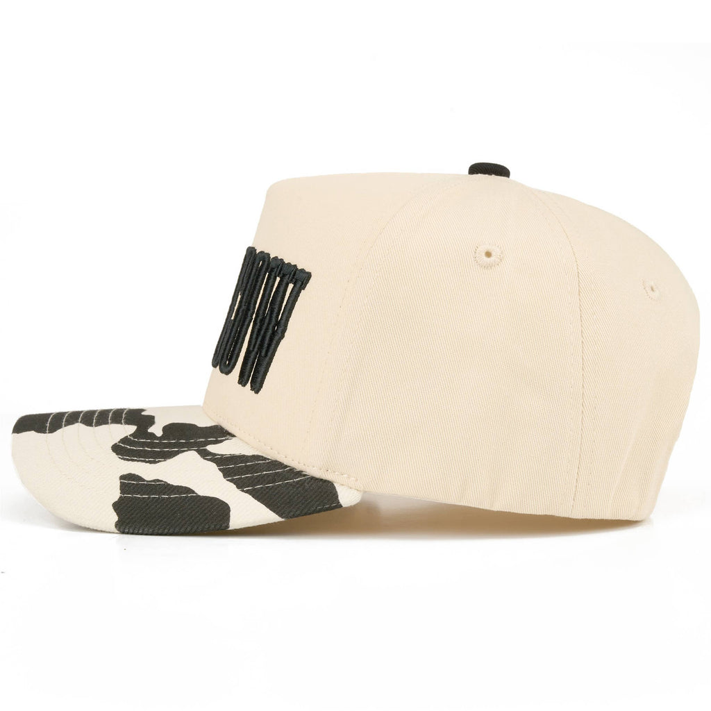 HOLY COW Letter Embroidered Two Tone Trucker Hat