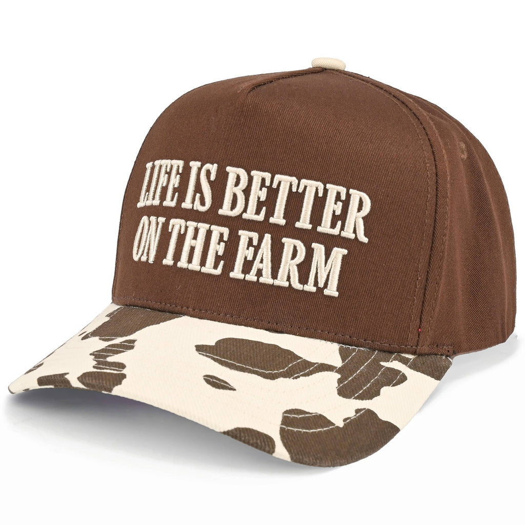 LIFE IS BETTER ON THE FARM Letter Two Tone Trucker Hat