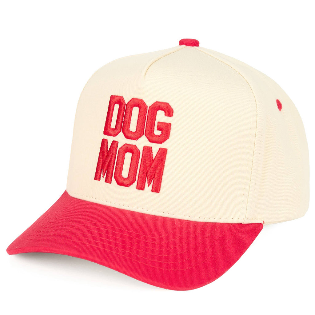 DOG MOM Embroidered Two Tone Trucker Cap