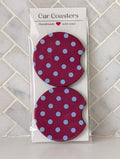 Polka Periwinkle Dots Car Coasters