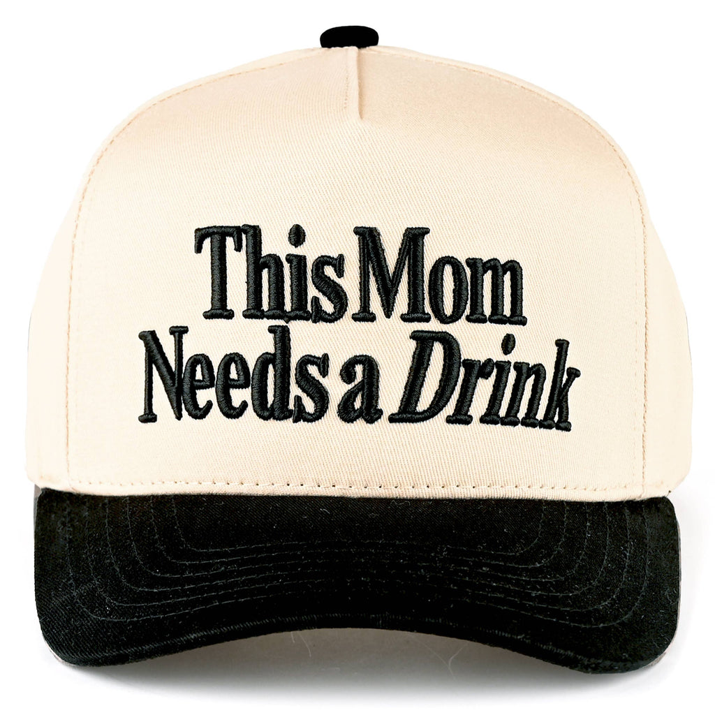 THIS MOM NEEDS A DRINK Letter Trucker Cap