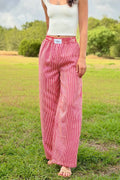 Samantha Striped Pants Red