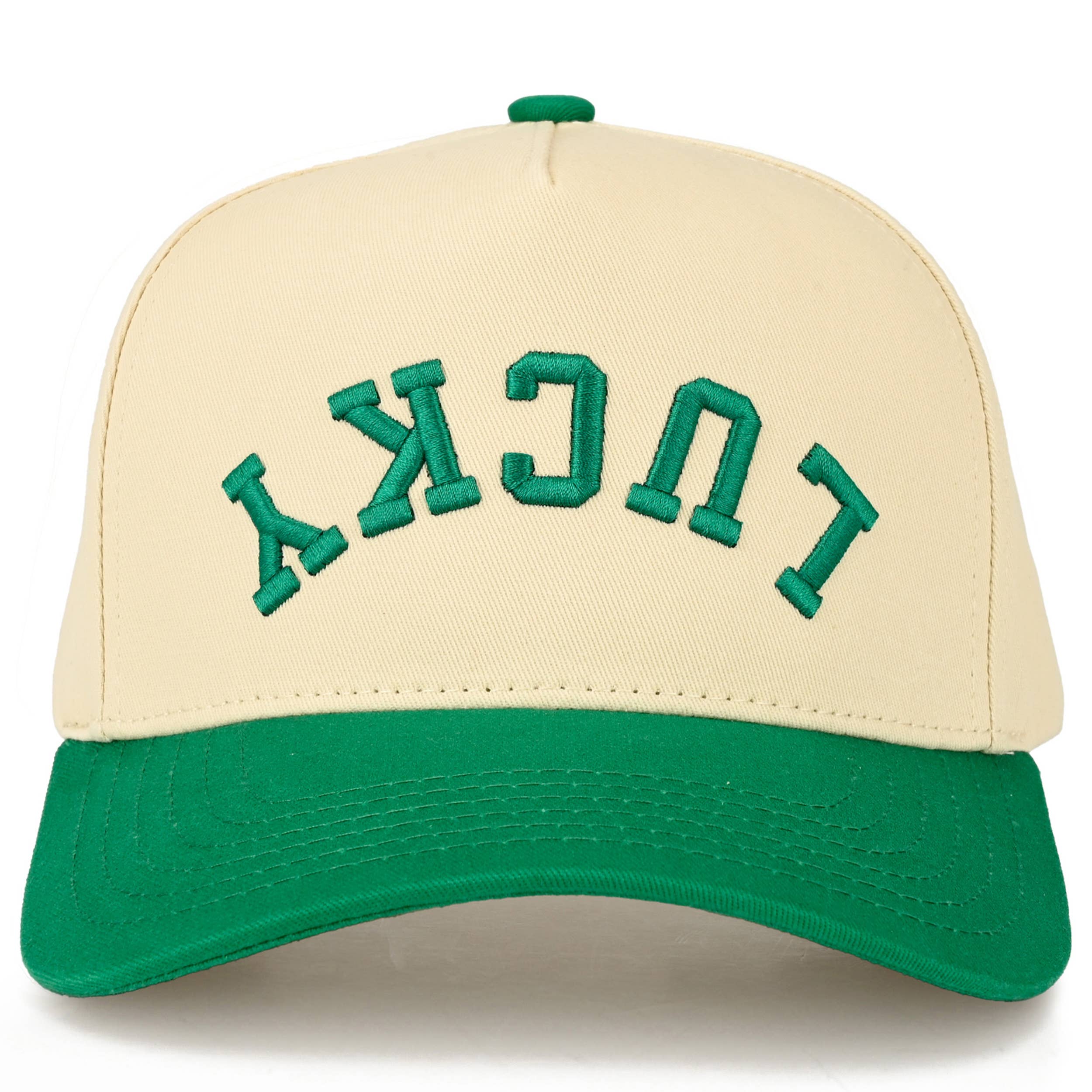 LUCKY Letter Embroidered on Two Tone Trucker Hat