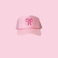 Pink Bow on Pink Trucker Hat
