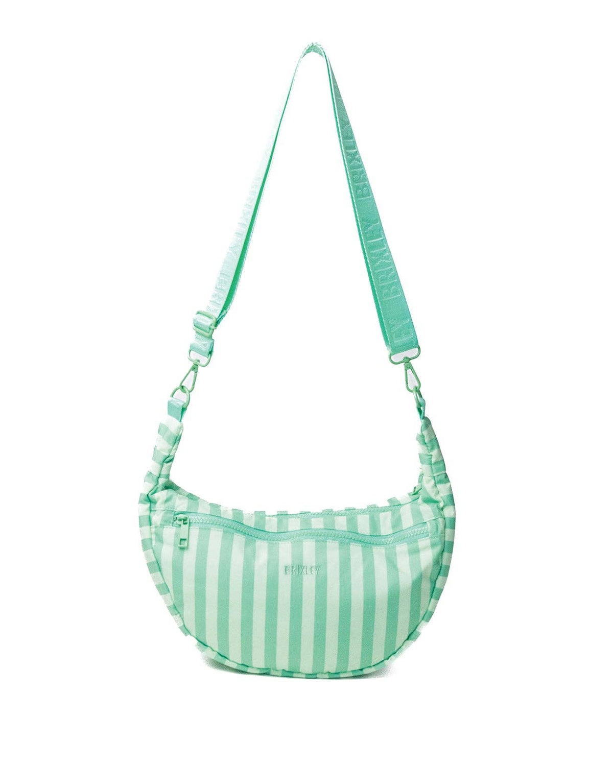 Seafoam Stripe Cresent Bag