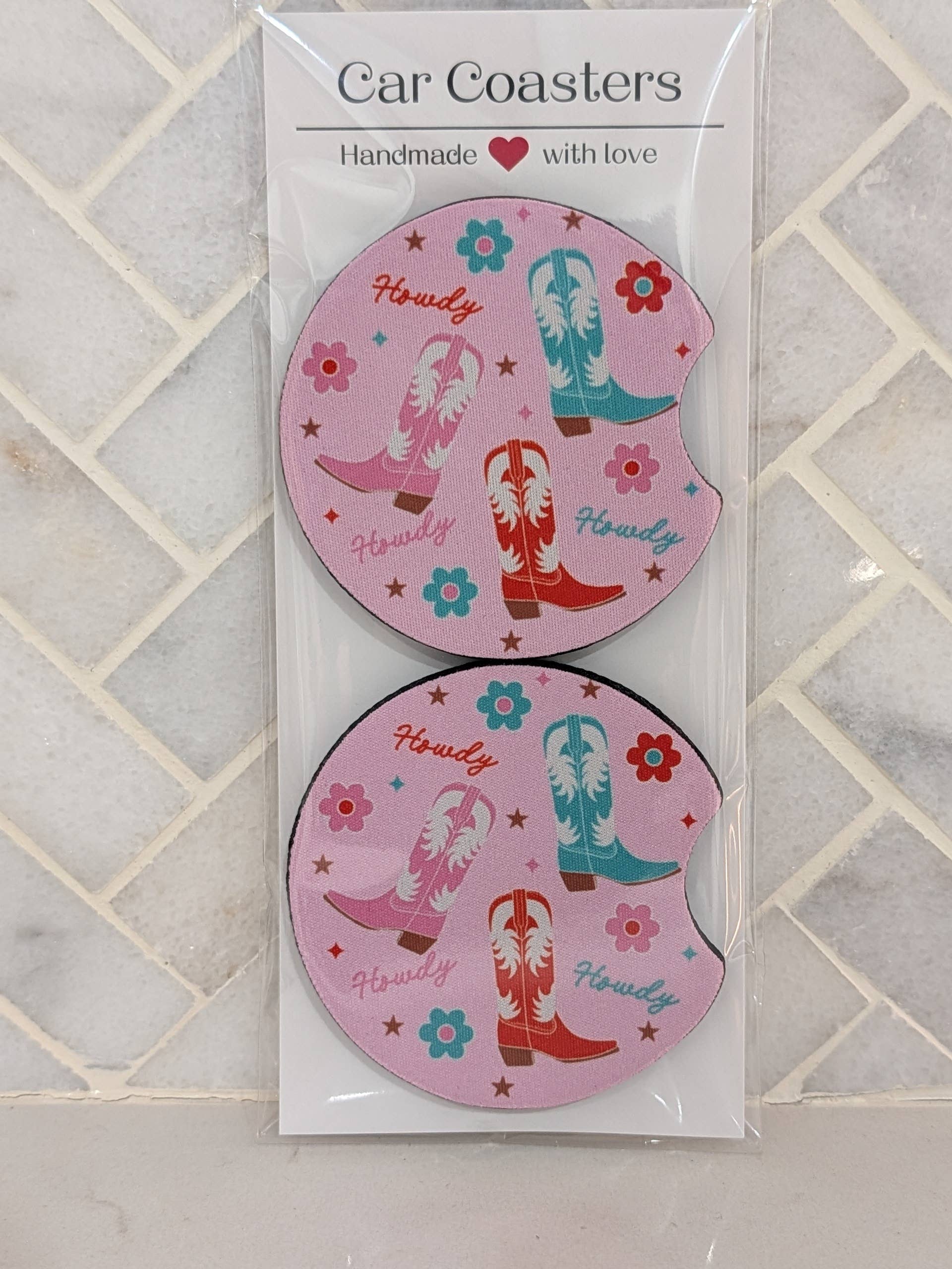 Howdy Cowgirl Car Coasters