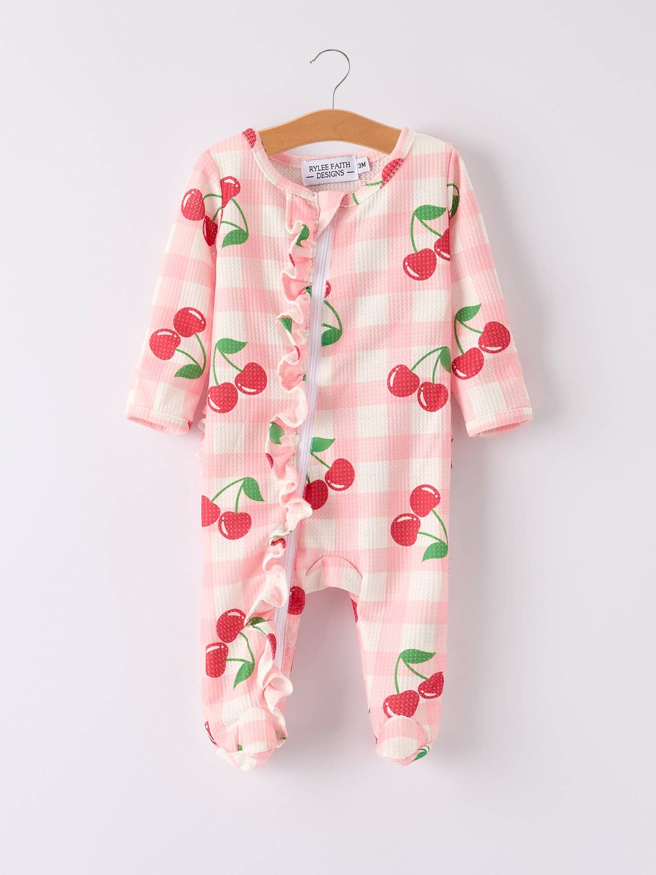 Cherry Plaid Girls' Romper
