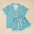 Sicily Striped Teal PJs