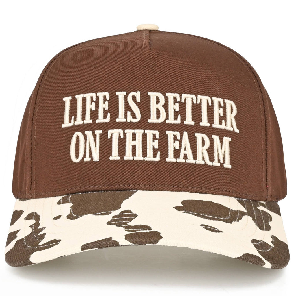 LIFE IS BETTER ON THE FARM Letter Two Tone Trucker Hat