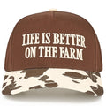 LIFE IS BETTER ON THE FARM Letter Two Tone Trucker Hat