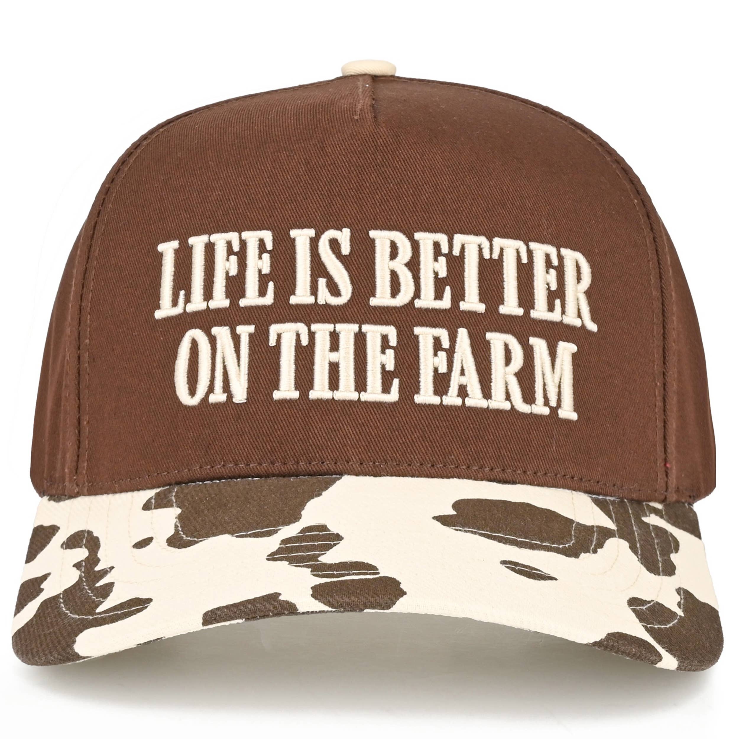 LIFE IS BETTER ON THE FARM Letter Two Tone Trucker Hat
